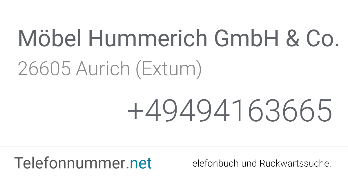 Möbel Hummerich GmbH & Co. KG Aurich (Extum), Dreekamp 3