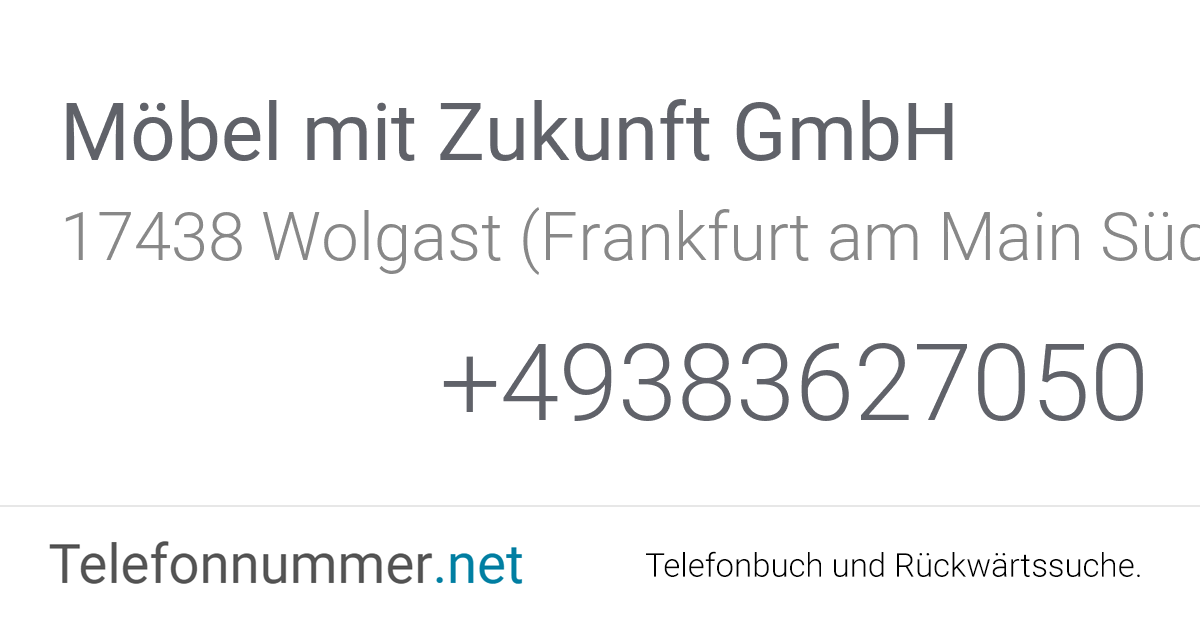 Möbel mit Zukunft GmbH Wolgast (Frankfurt am Main Süd