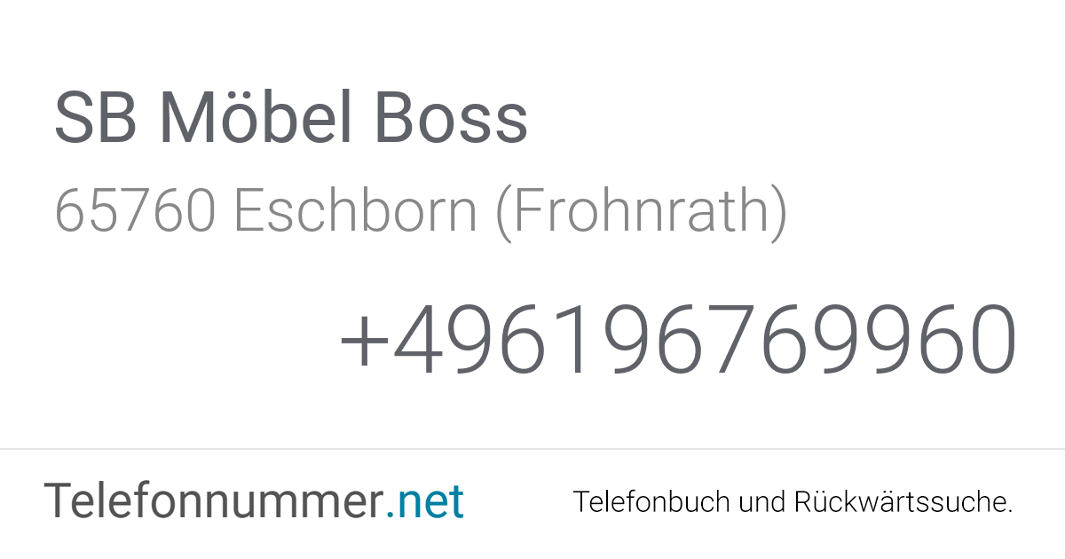 SB Möbel Boss Eschborn (Frohnrath), Praunheimer Straße 29