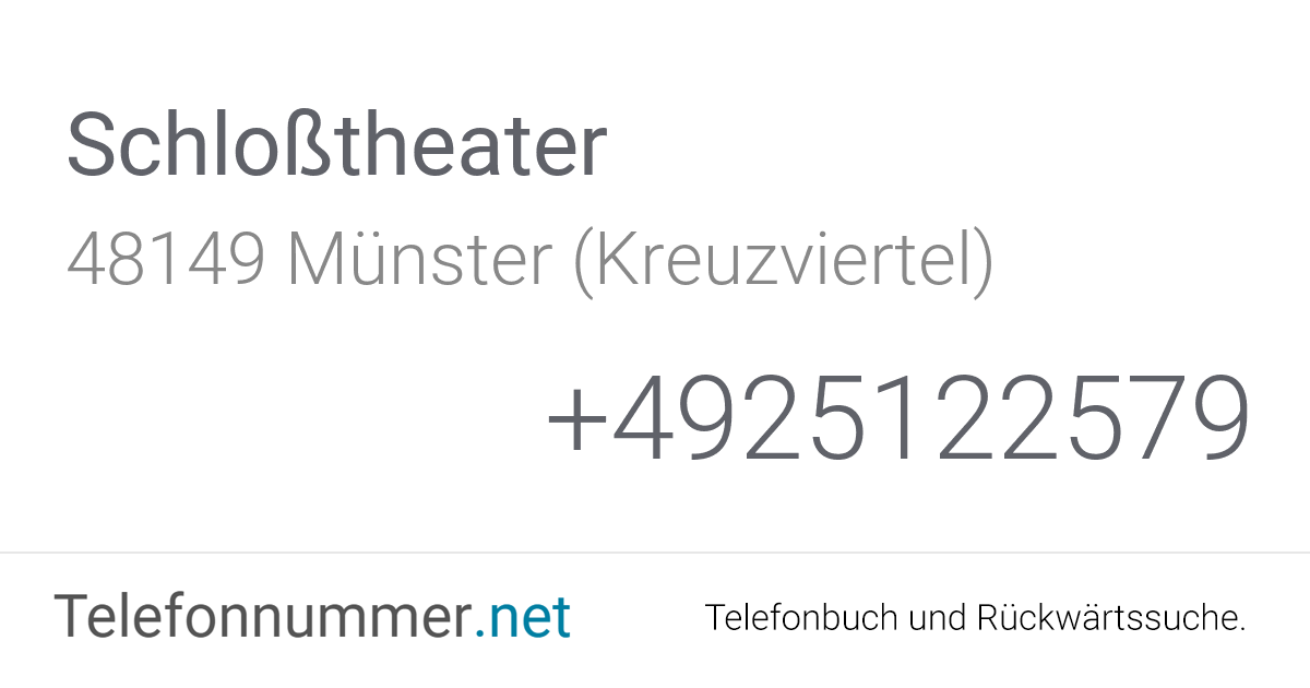 Schlosstheater Münster Programm
