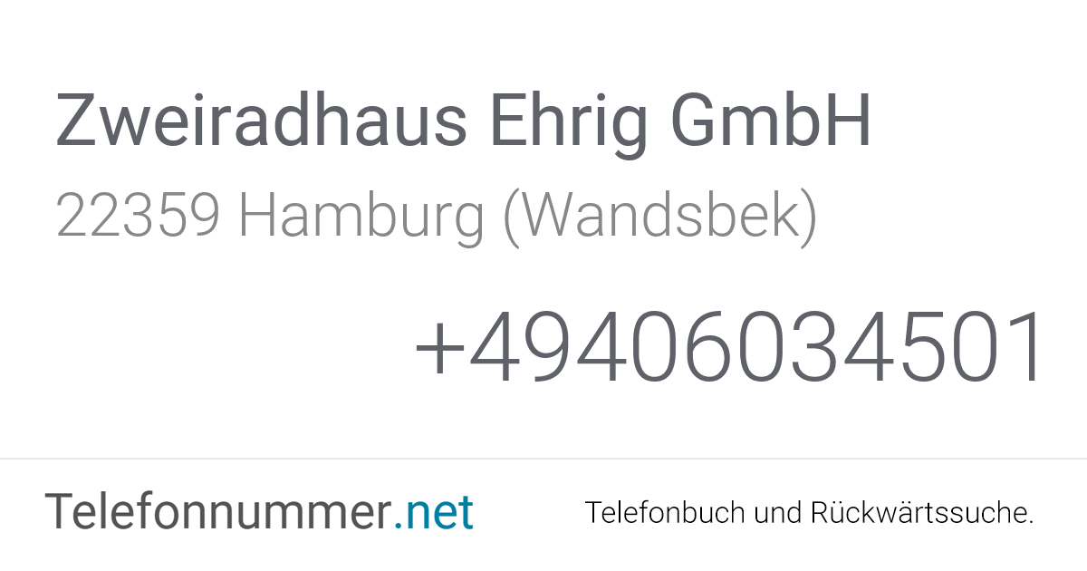 Zweiradhaus Ehrig GmbH Hamburg (Wandsbek), ClausFerck